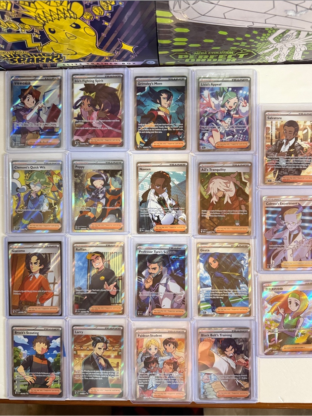 Pokemon Trainer Full-Art Holo Cards – Blue, Green, Brown, Orange